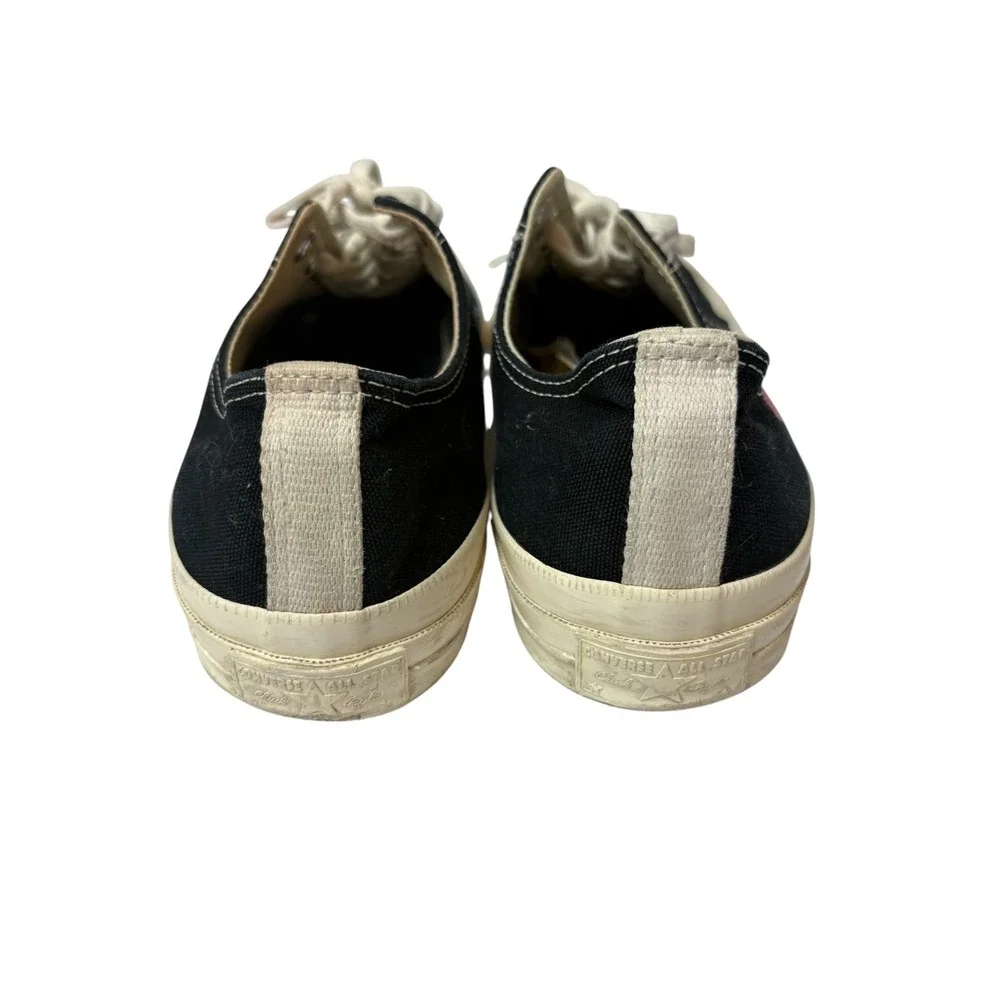 Converse x Comme des Garcons PLAY Chuck 70 Low Top Black Red Heart Sneakers 11.5